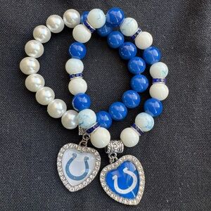 Handmade Indianapolis Colts NFL Beaded Bracelet Stack